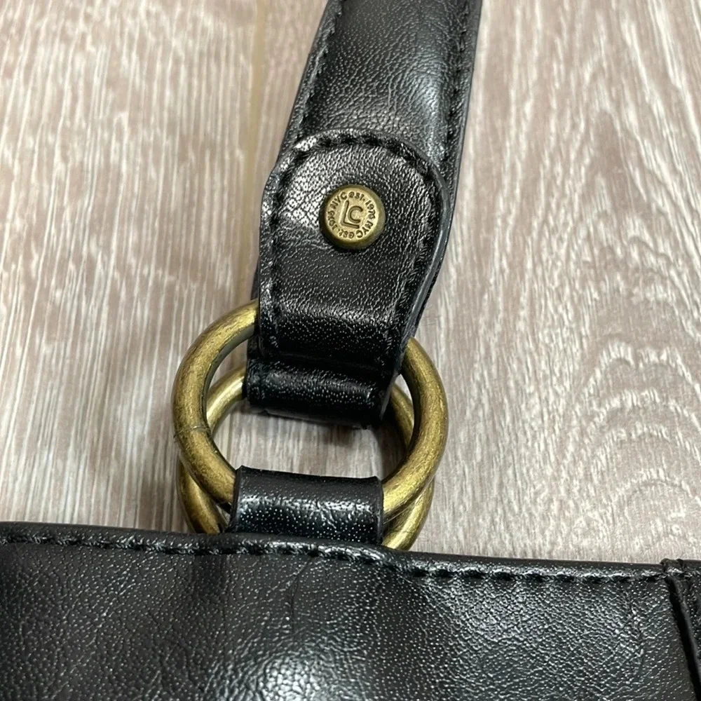 Liz Claiborne Shoulder Bag Purse Faux Leather Black